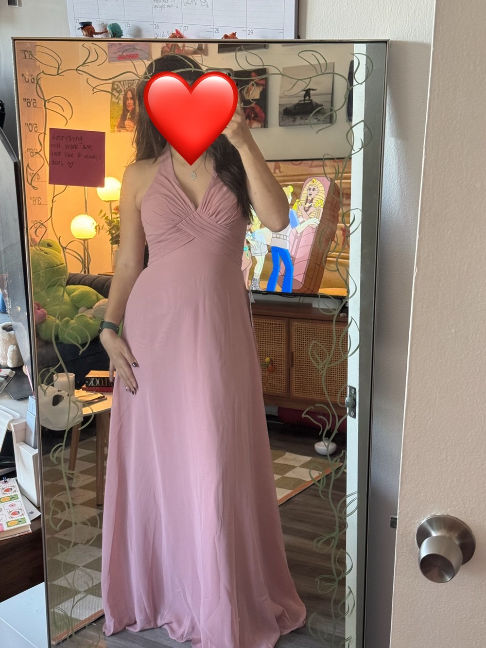 Azazie Dusty Rose Halter Maxi Dress